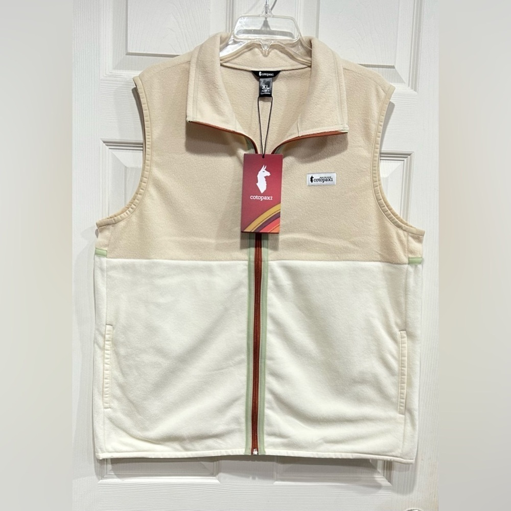 Cotopaxi Women's XL Amado Fleece Vest Bone Cream NWT Lightweight Pockets Retro